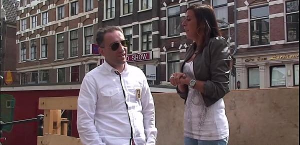  Amsterdam prostitute tugging customers cock